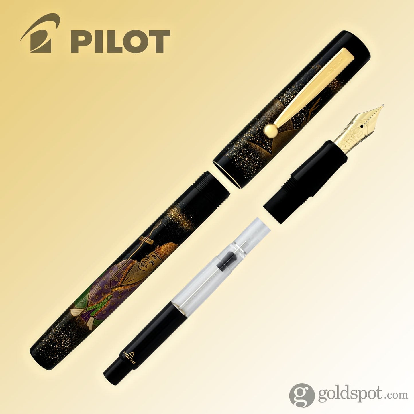 Namiki Yukari 100th Anniversary Fountain Pen in Seven Gods Juro-jin - 18K Gold Medium Point Fountain Pen