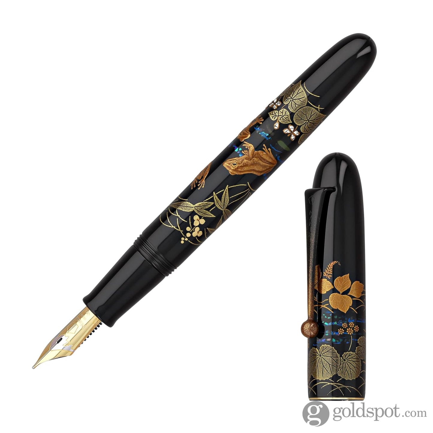 Namiki Yukari Royale Frog Maki-e Urushi Black Lacquer Fountain Pen - Medium Point Fountain Pen