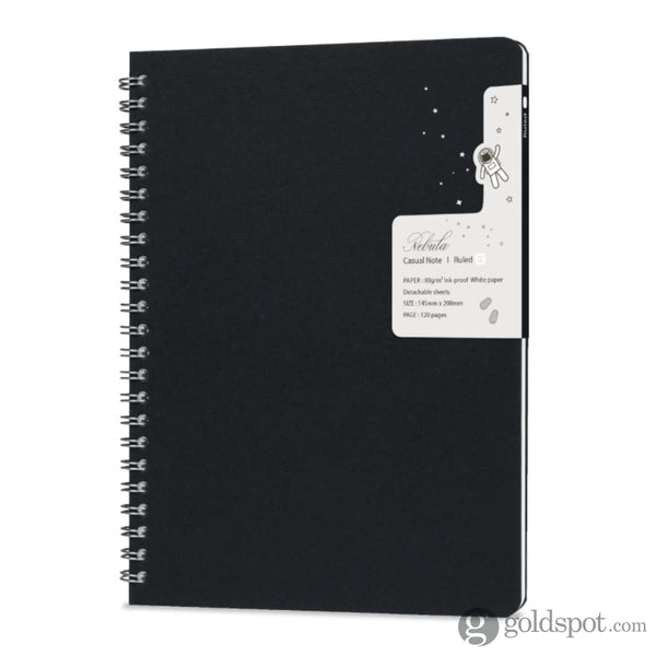 Nebula by Colorverse Casual A5 Notebook in Black Lined Notebook