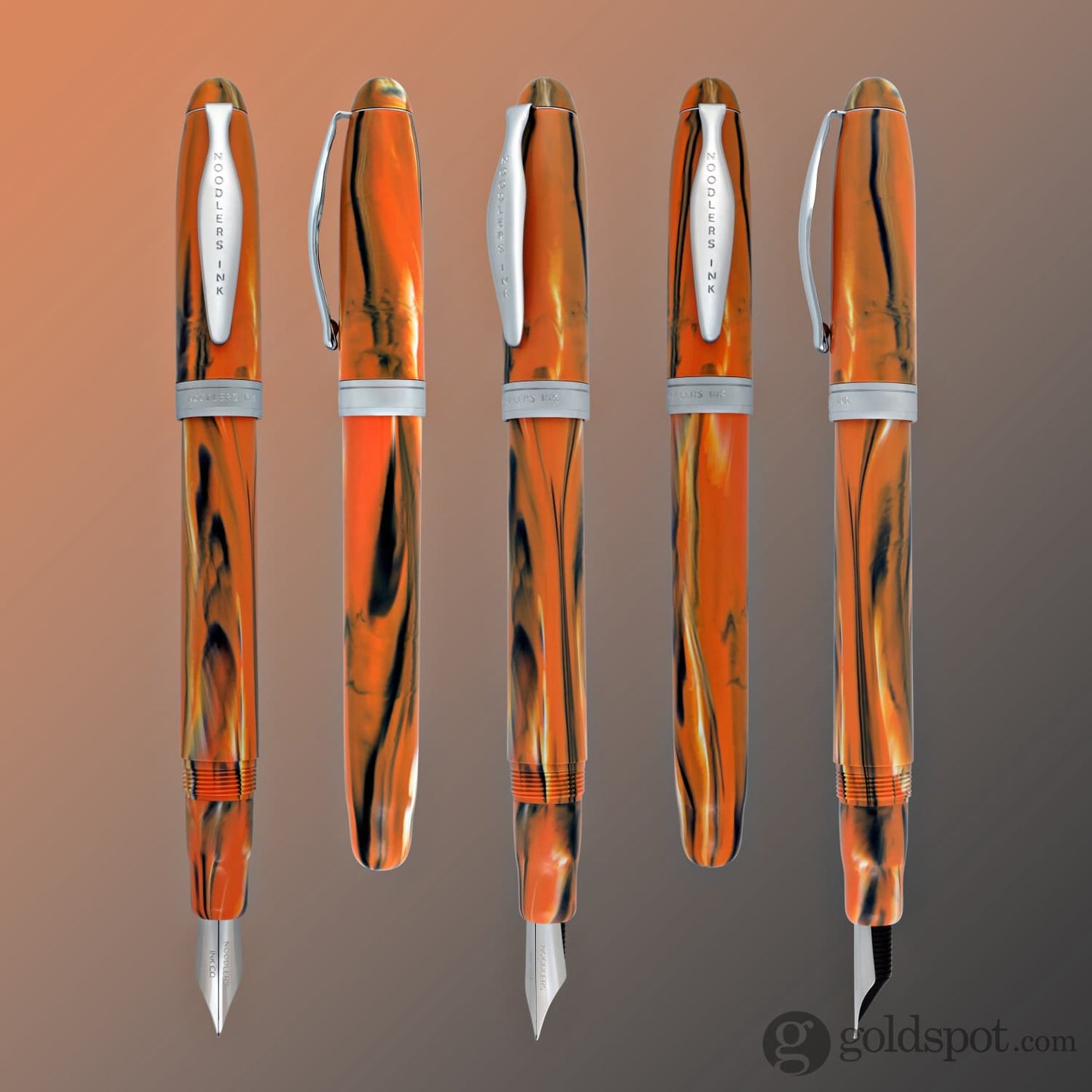 Noodlers Ahab Fountain Pen in Orange Tiger - Flex Nib Fountain Pen