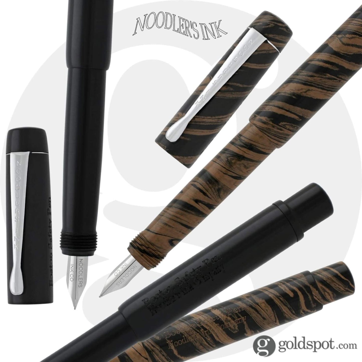 Noodlers Boston Safety Fountain Pen in Chestnut - Semi Flex Nib Fountain Pen