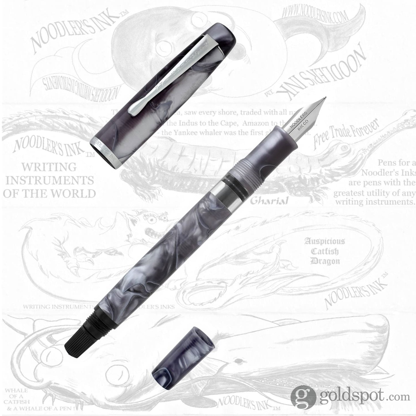 Noodlers Ink Konrad Fountain Pen in Appalachian Pearl - Flex Nib Fountain Pen