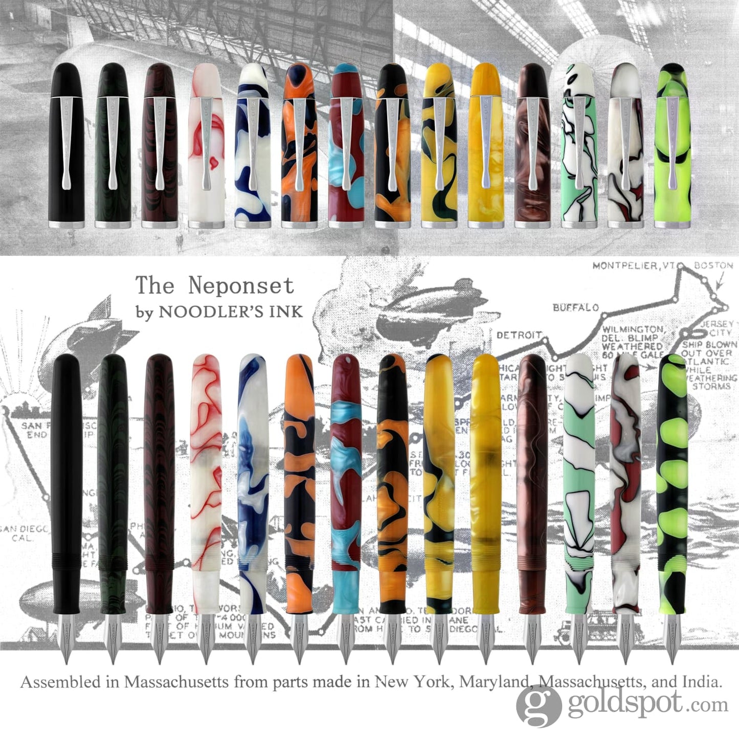 Noodlers Neponset Fountain Pen in Black - Music Nib Fountain Pen