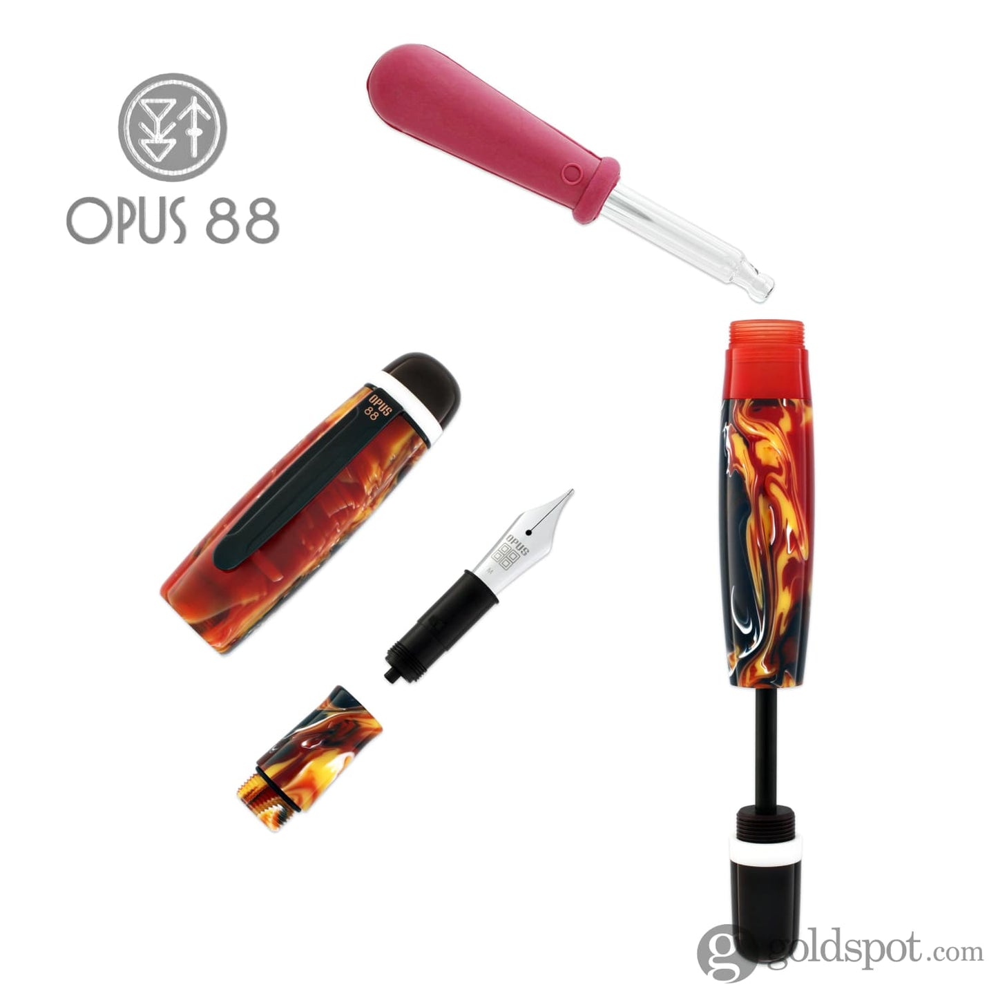 Opus 88 Bela Fountain Pen in Red Fountain Pen