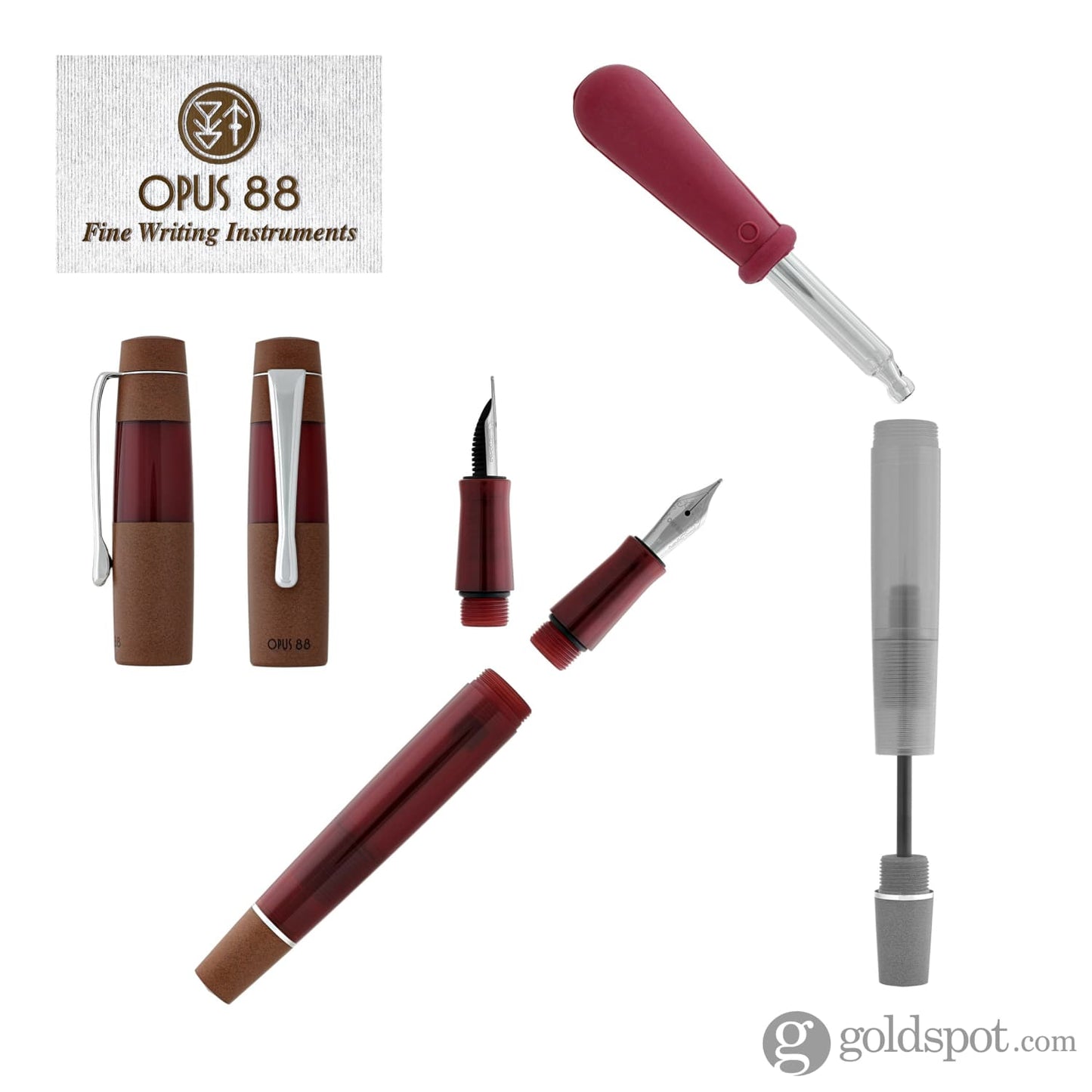 Opus 88 Koloro Fountain Pen in Red Ebonite Fountain Pen