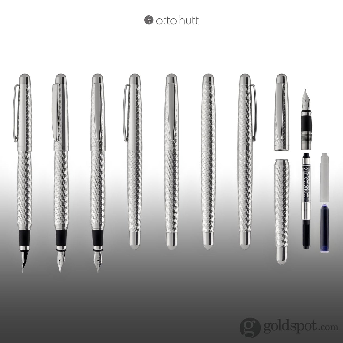 Otto Hutt Design 02 Fountain Pen in Honeycomb Guilloche Fountain Pen