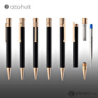 Otto Hutt Design 04 Ballpoint Pen in Black with Rose Gold Trim Ballpoint Pen