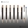 Otto Hutt Design 04 Ballpoint Pen in Wave Black with Rose Gold Trim Ballpoint Pen