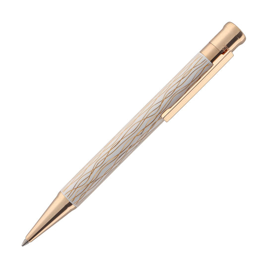 Otto Hutt Design 04 Ballpoint Pen in Wave White with Rose Gold Trim