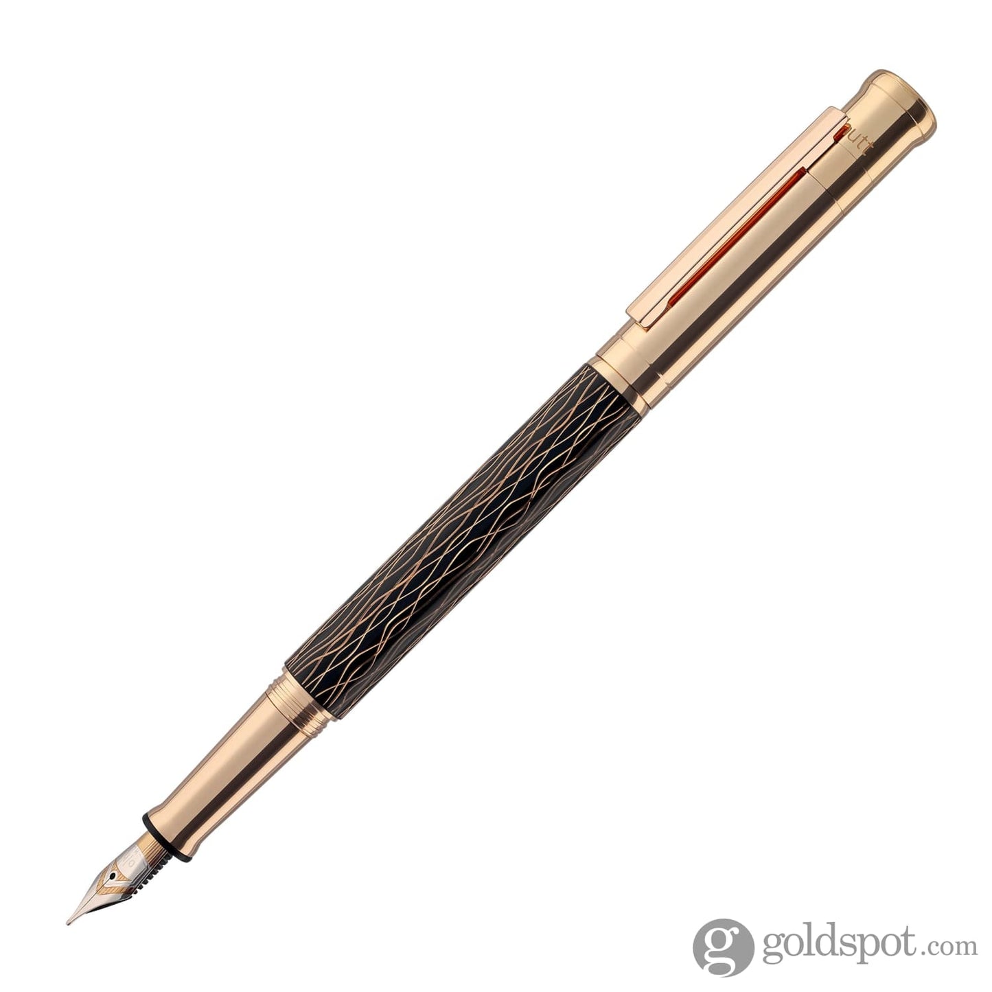 Otto Hutt Design 04 Fountain Pen in Wave Black with Rose Gold Trim Fountain Pen