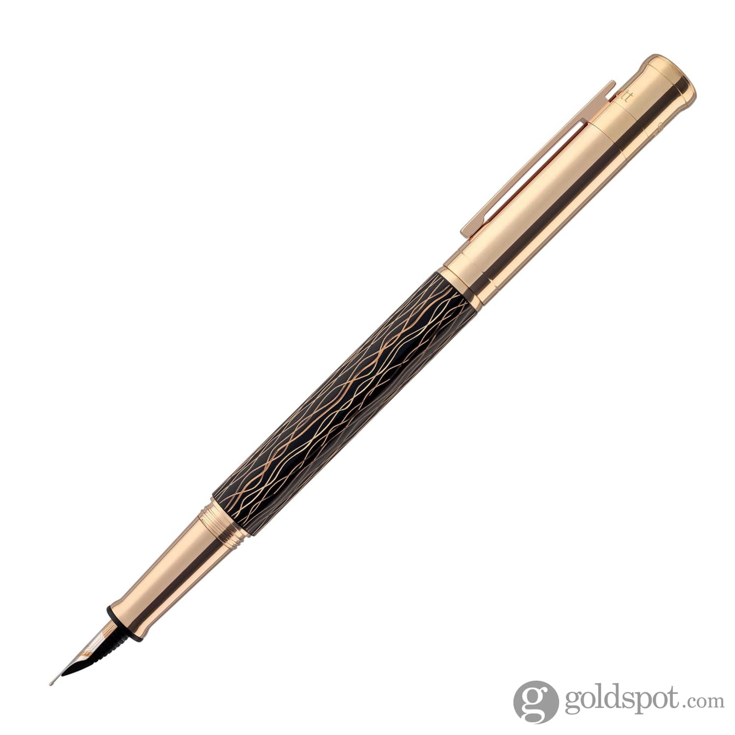 Otto Hutt Design 04 Fountain Pen in Wave Black with Rose Gold Trim Fountain Pen