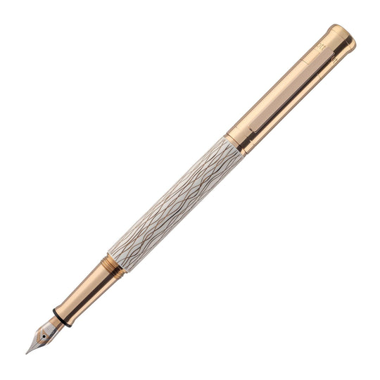 Otto Hutt Design 04 Fountain Pen in Wave White with Rose Gold Trim