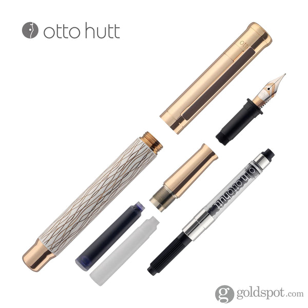 Otto Hutt Design 04 Fountain Pen in Wave White with Rose Gold Trim Fountain Pen