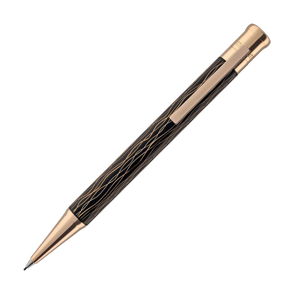 Otto Hutt Design 04 Mechanical Pencil in Wave Black with Rose Gold Trim Pencil