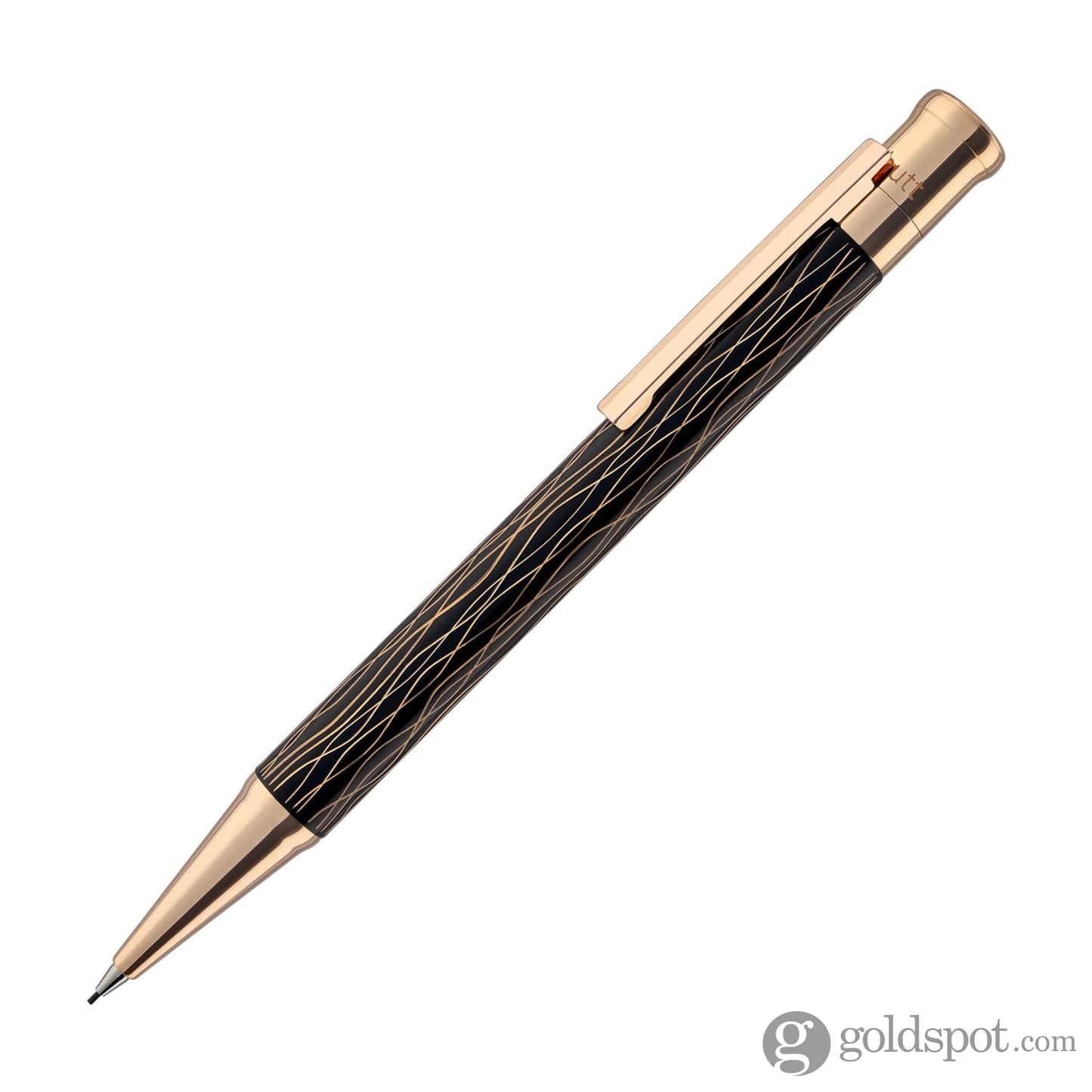 Otto Hutt Design 04 Mechanical Pencil in Wave Black with Rose Gold Trim Pencil