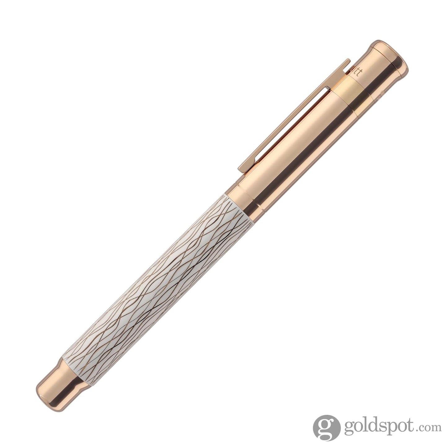 Otto Hutt Design 04 Rollerball Pen in Wave White with Rose Gold Trim Ballpoint Pen