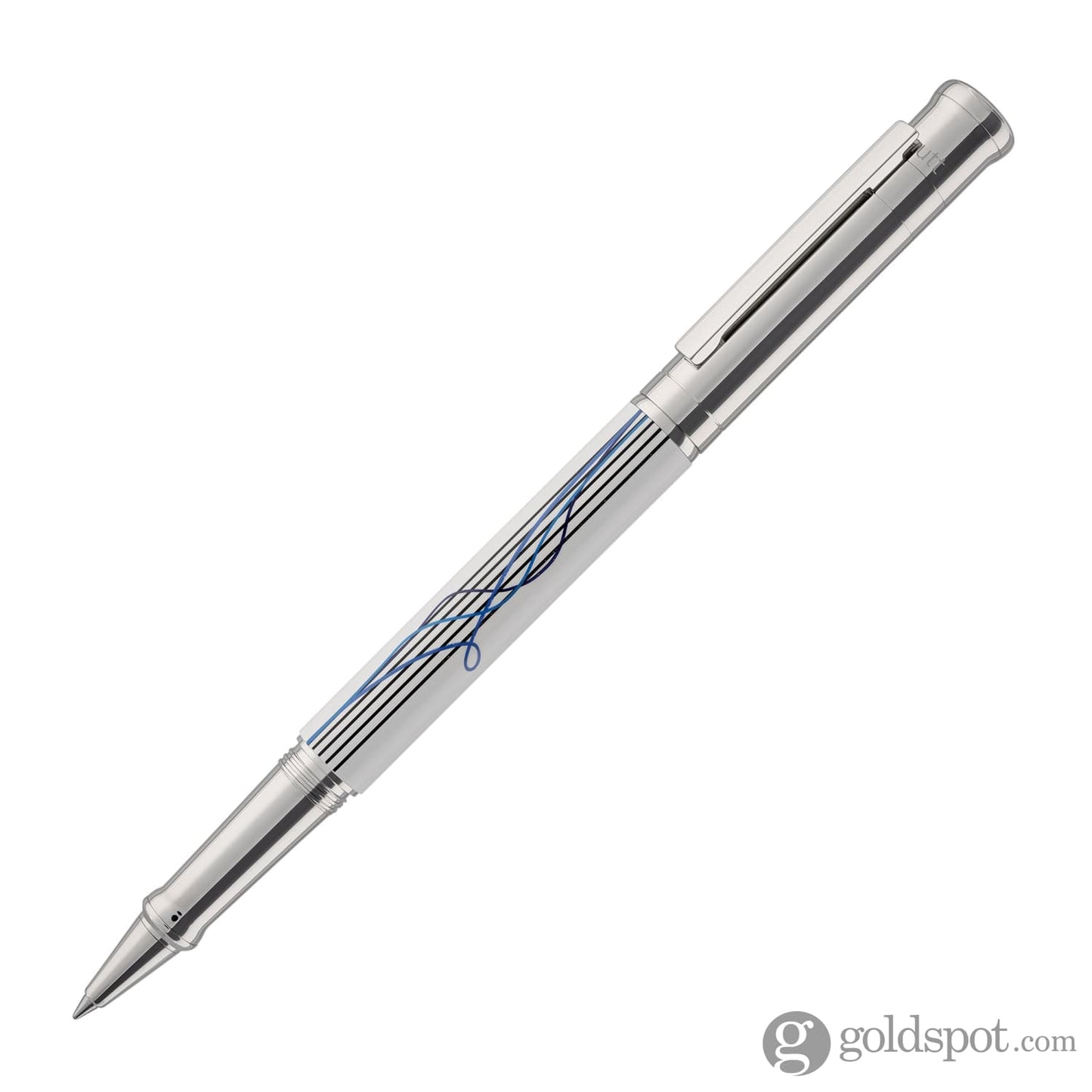 Otto Hutt Design 04 Rollerball Pen in White with Scribble Printing Ballpoint Pen