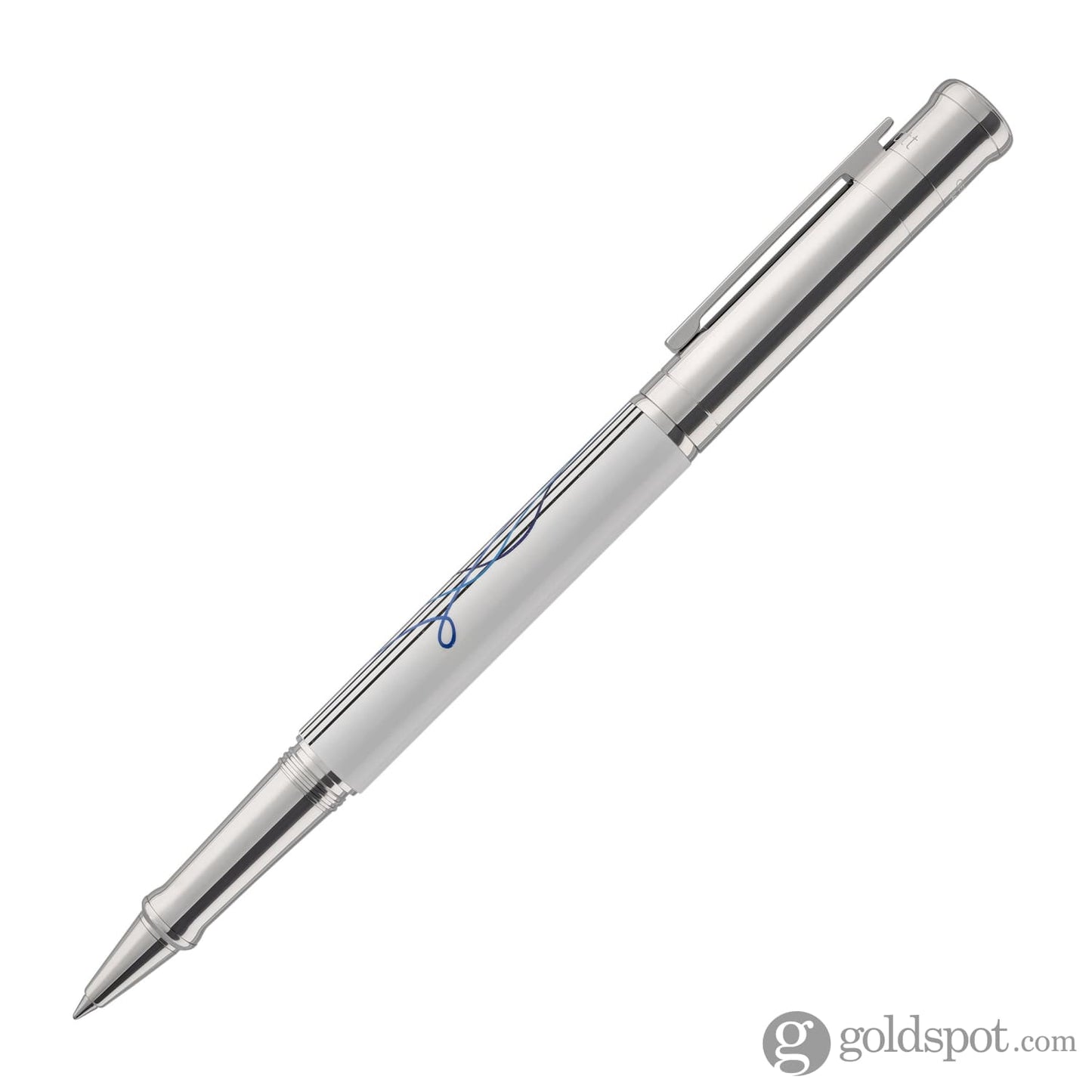 Otto Hutt Design 04 Rollerball Pen in White with Scribble Printing Ballpoint Pen