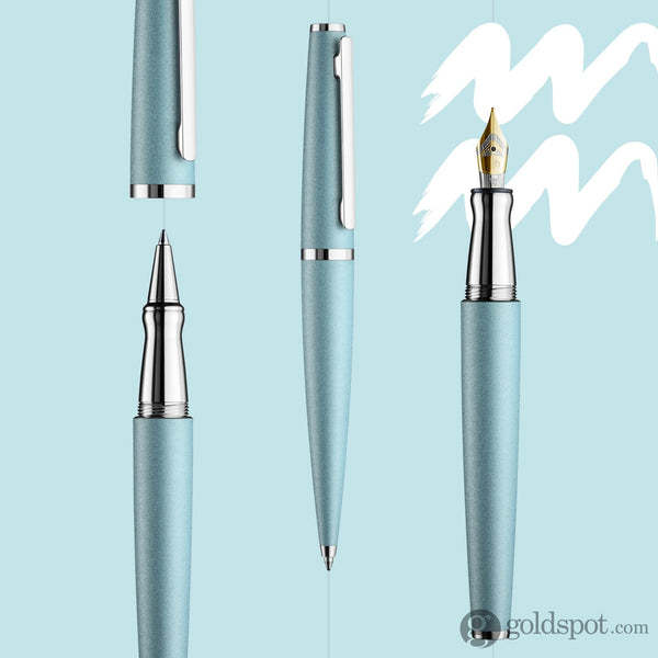 Otto Hutt Design 06 Fountain Pen in Actic Blue Matte with Platinum Trim Fountain Pen