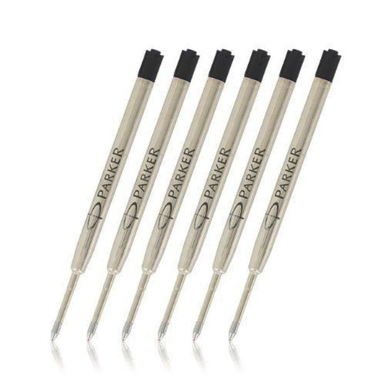Parker Ballpoint Pen Refill in Black - Medium Point - Pack of 6