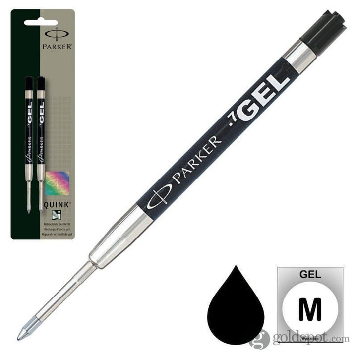 Parker Gel Ballpoint Pen Refill in Black Medium Point Pack of 2