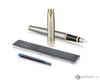 Parker IM Fountain Pen in Brushed Metal with Gold Trim - Fine Point Fountain Pen