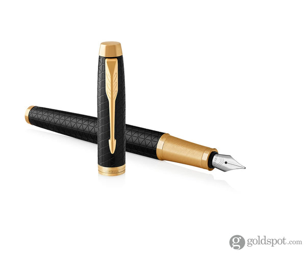 Parker IM Premium Fountain Pen in Black with Gold Trim - Fine Point Fountain Pen