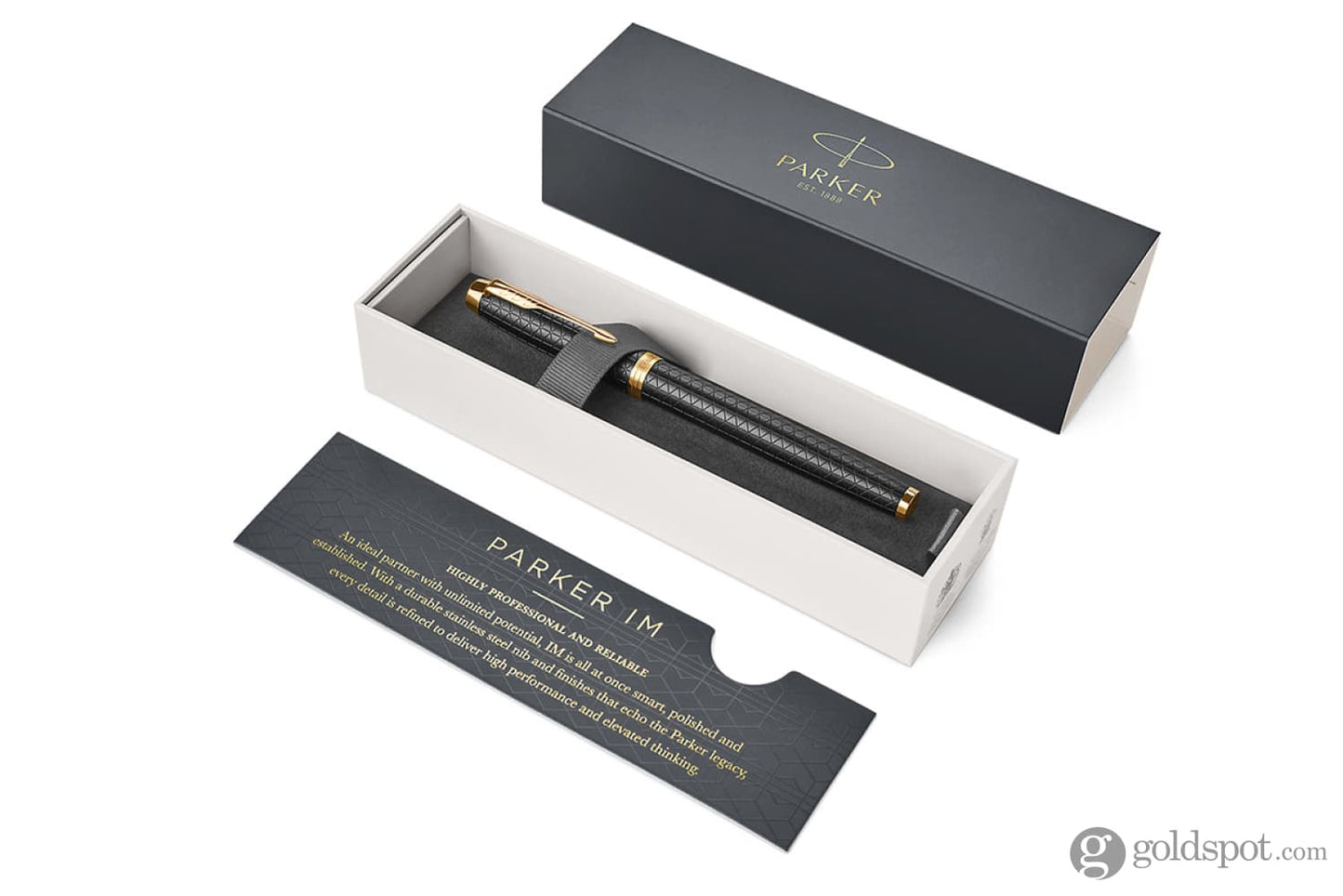 Parker IM Premium Fountain Pen in Black with Gold Trim - Fine Point Fountain Pen