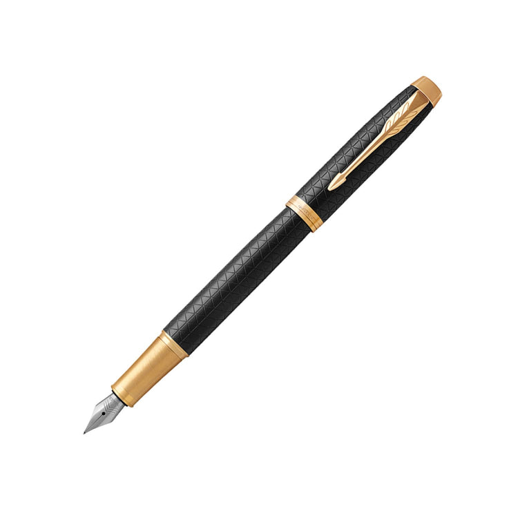 Parker IM Premium Fountain Pen in Black with Gold Trim - Fine Point Fountain Pen