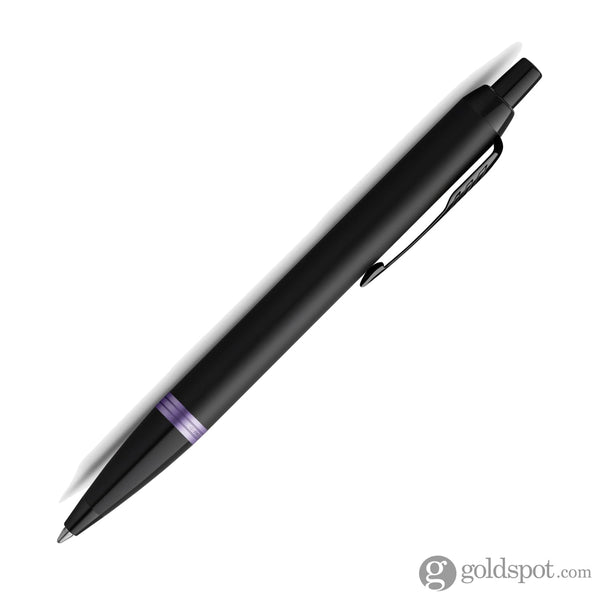 Parker IM Vibrant Rings Ballpoint Pen in Satin Black Lacquer with Amethyst Purple Accents Ballpoint Pen