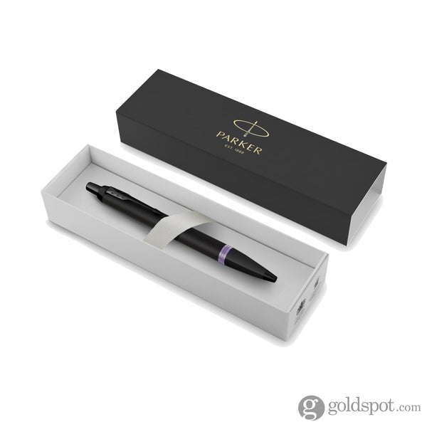Parker IM Vibrant Rings Ballpoint Pen in Satin Black Lacquer with Amethyst Purple Accents Ballpoint Pen