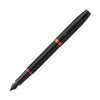 Parker IM Vibrant Rings Fountain Pen in Satin Black Lacquer with Flame Orange Accent Fountain Pen