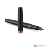 Parker IM Vibrant Rings Fountain Pen in Satin Black Lacquer with Flame Orange Accent Fountain Pen