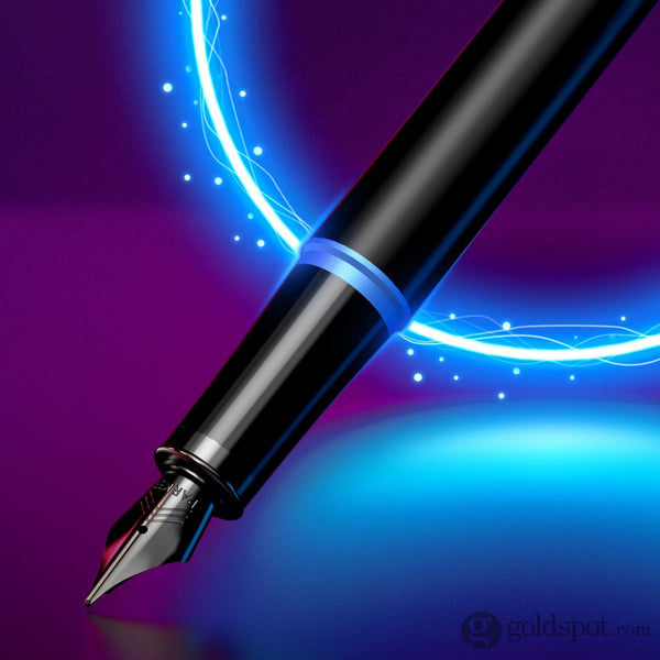 Parker IM Vibrant Rings Fountain Pen in Satin Black Lacquer with Marine Blue Accents Fountain Pen