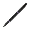 Parker IM Vibrant Rings Rollerball Pen in Satin Black Lacquer with Amethyst Purple Accents Rollerball Pen