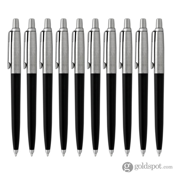 Parker Jotter Ballpoint Pen in Black Barrel - Pack of 10 Ballpoint Pen