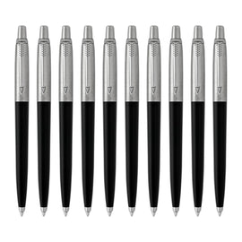 Parker Jotter Ballpoint Pen in Black Barrel - Pack of 10