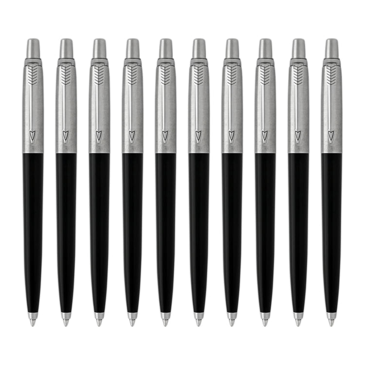 Parker Jotter Ballpoint Pen in Black Barrel - Pack of 10 Ballpoint Pen