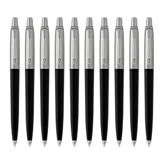 Parker Jotter Ballpoint Pen in Black Barrel - Pack of 10