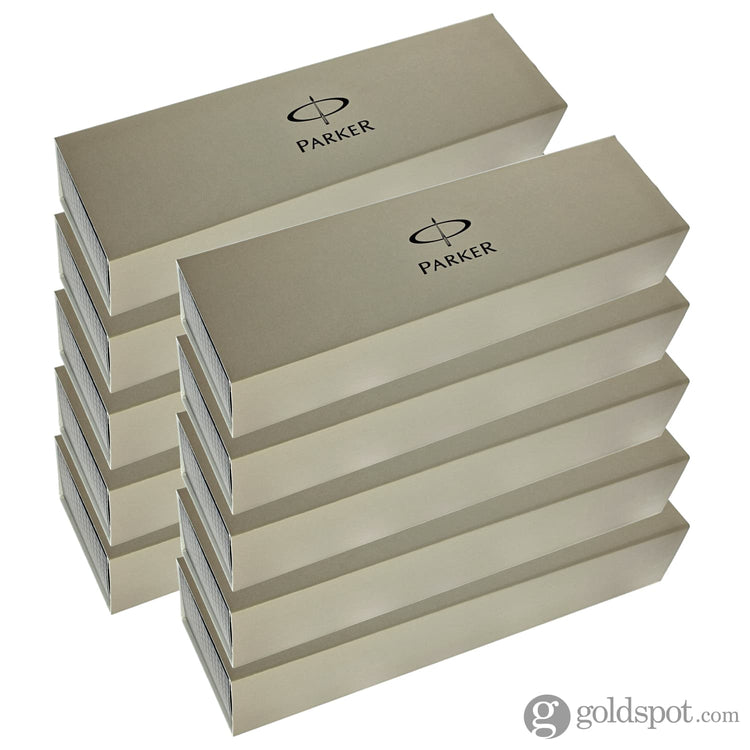 Parker Jotter Ballpoint Pen in Stainless Steel with Gold Trim - Pack of 10 Ballpoint Pen