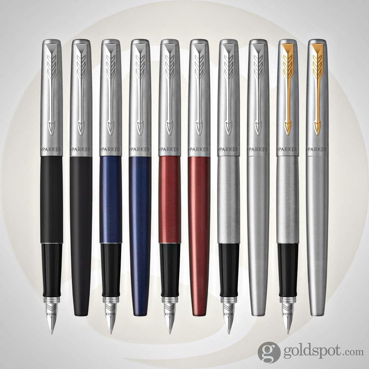 Parker Jotter Fountain Pen in Bond Street Black with Chrome Trim - Medium Point Fountain Pen