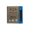 Parker Quink Mini Ink Cartridges in Permanent Blue - Pack of 6 Fountain Pen Cartridges