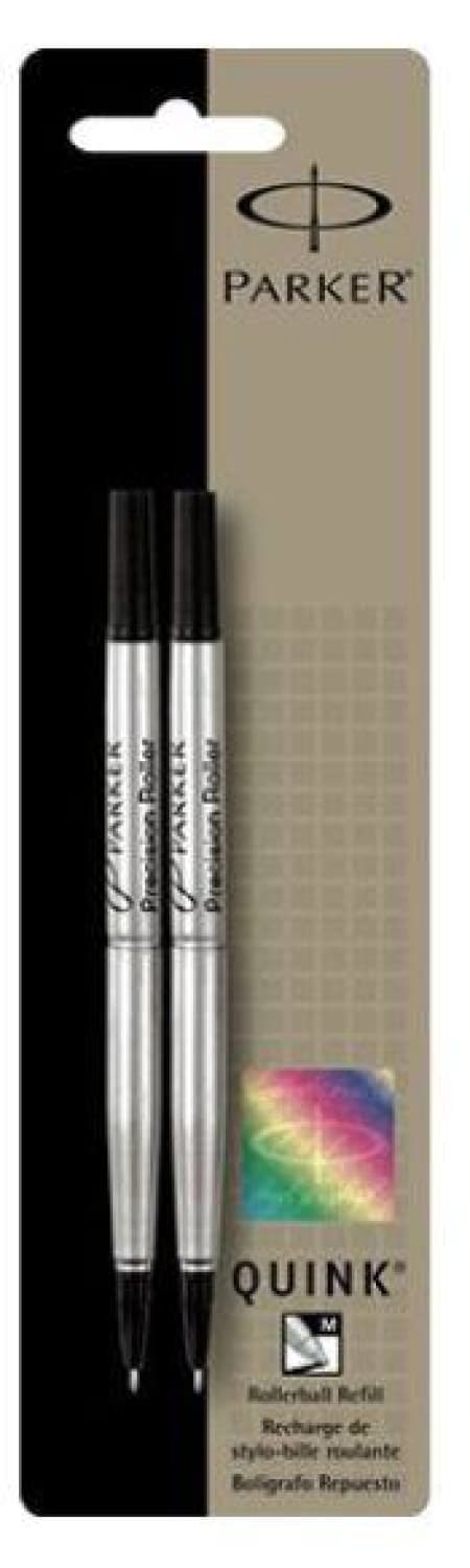 Parker Quink Rollerball Refill in Black - Medium Point - Pack of 2