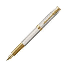 Parker Sonnet Deluxe Fountain Pen in Silver Mistral