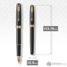 Parker Sonnet Fountain Pen in Lacquered Black with Gold Trim - Medium Point Fountain Pen