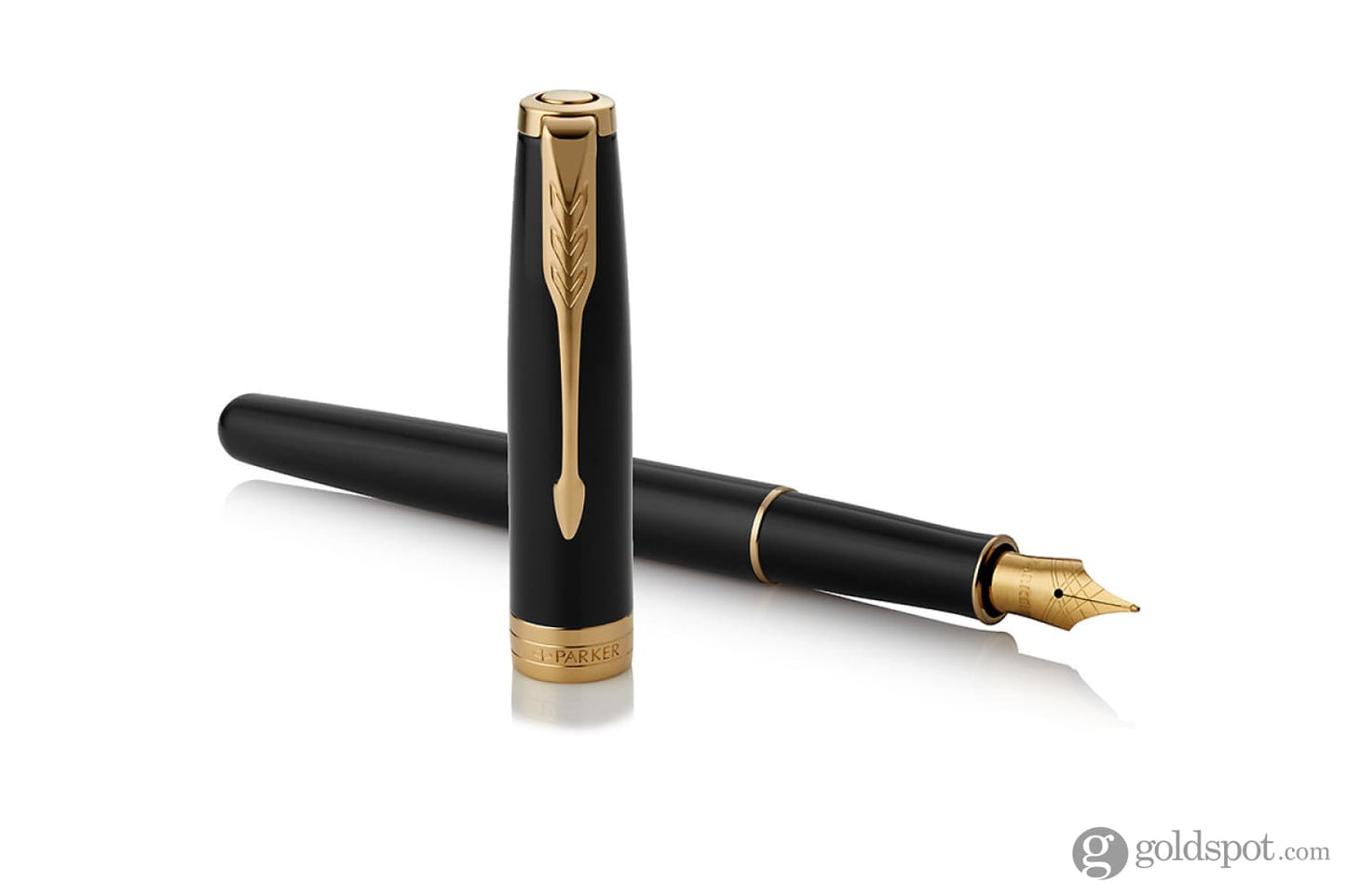Parker Sonnet Fountain Pen in Lacquered Black with Gold Trim - Medium Point Fountain Pen