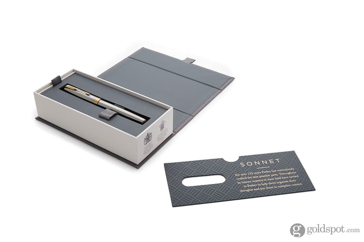 Parker Sonnet Fountain Pen in Stainless Steel With Gold Trim - Medium Point Misc