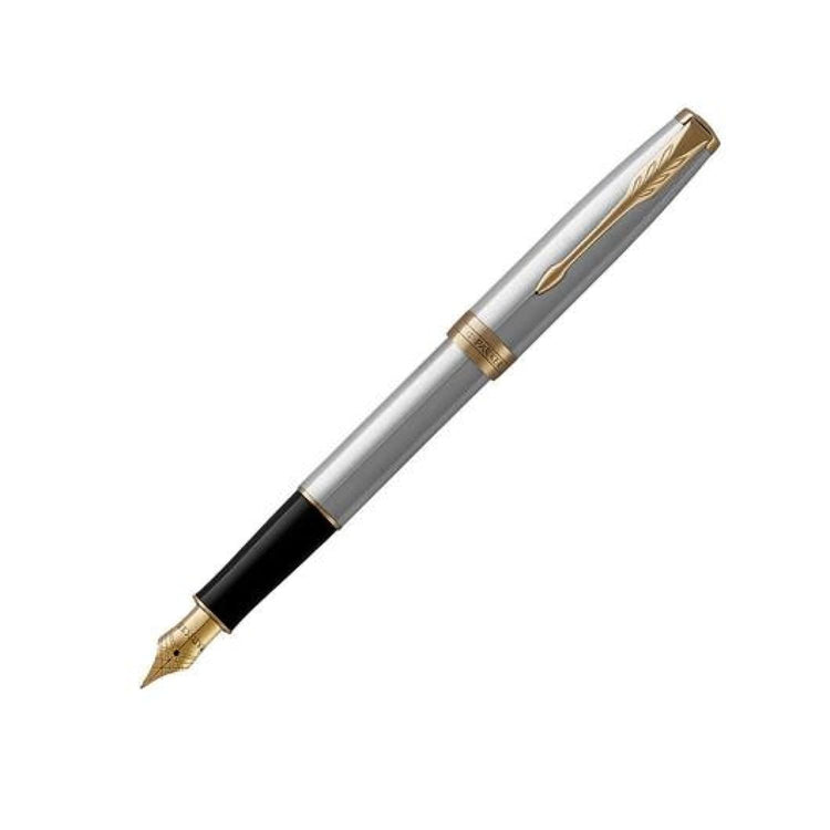 Parker Sonnet Fountain Pen in Stainless Steel With Gold Trim - Medium Point Misc