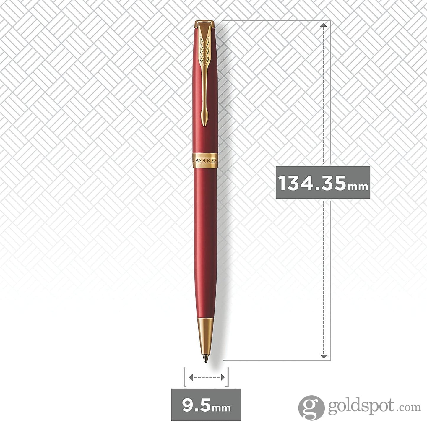 Parker Sonnet Retractable Ballpoint Pen in Lacquered Red with Gold Trim Ballpoint Pen