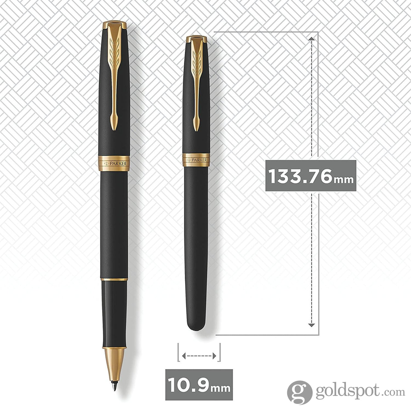Parker Rollerball Pen in Matte Lacquered Black with Gold Trim